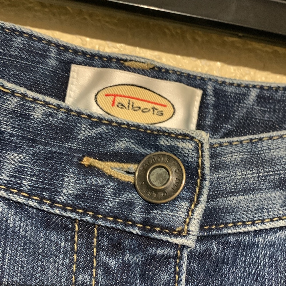 Talbots Jeans Capris Pants 10 Blue Stretch 4-Pockets Cotton Spandex - Picture 6 of 12